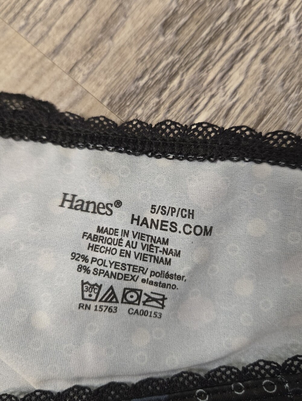 Women's Black Lace Trim Bikini Panty with Dot Print - Picture 3 of 3